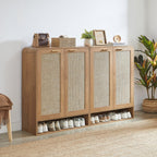 Rattan Shoe Cabinet with 6-Tiers for Shoe Storage.