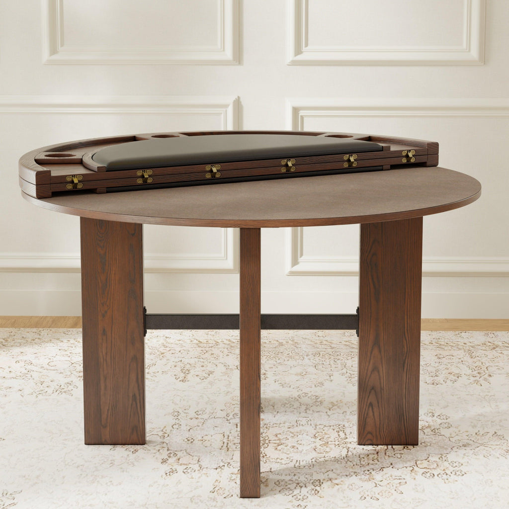 Gorman Dining Game Table with Walnut Finish.
