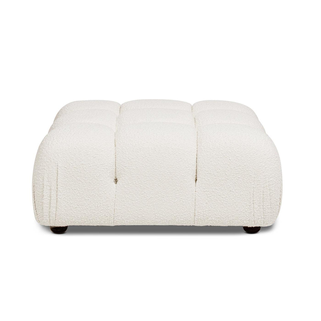 Marcel 36' Modular Modern Cocktail Ottoman in White Boucle.