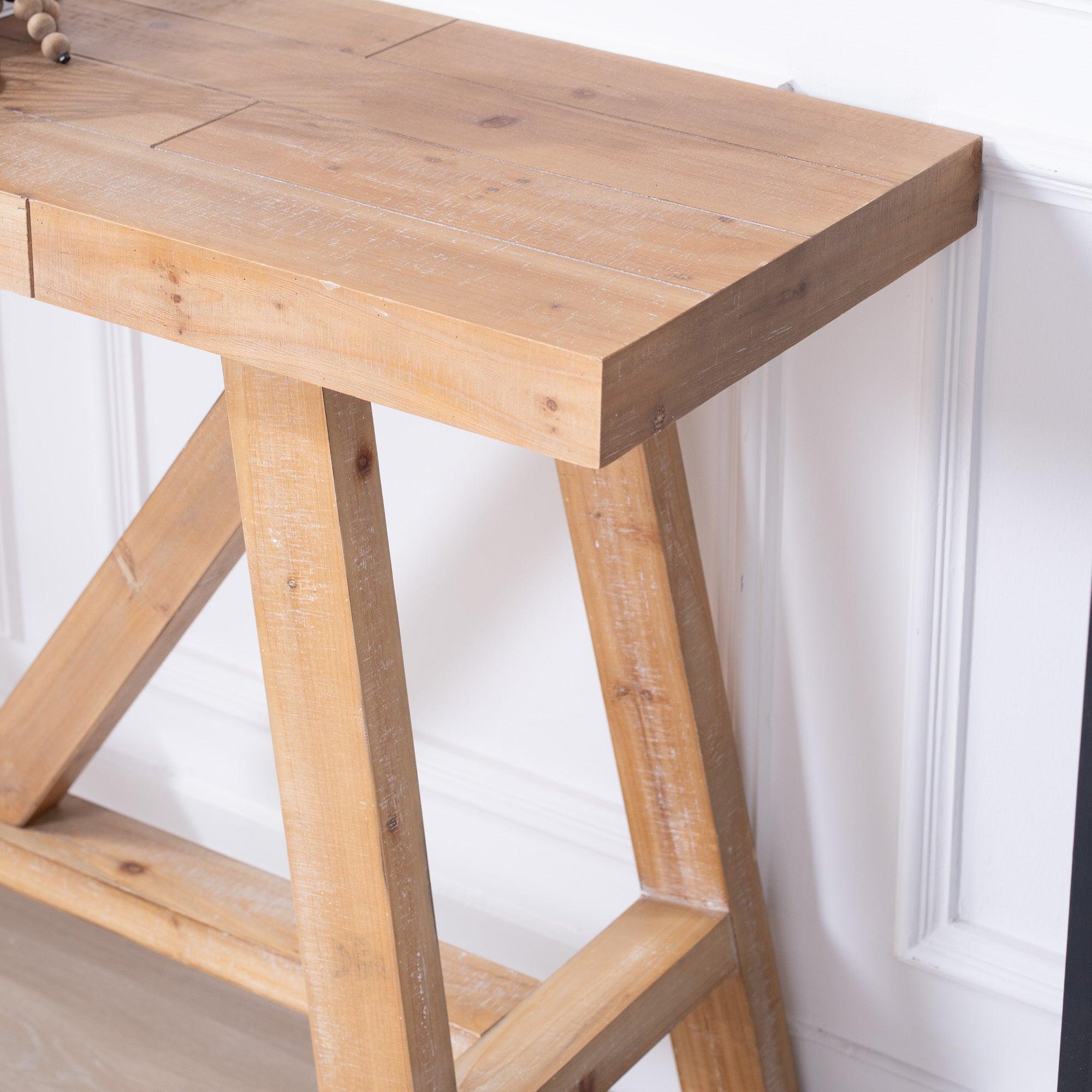 Farmhouse A-Frame Console Table - 58.5" Wide.