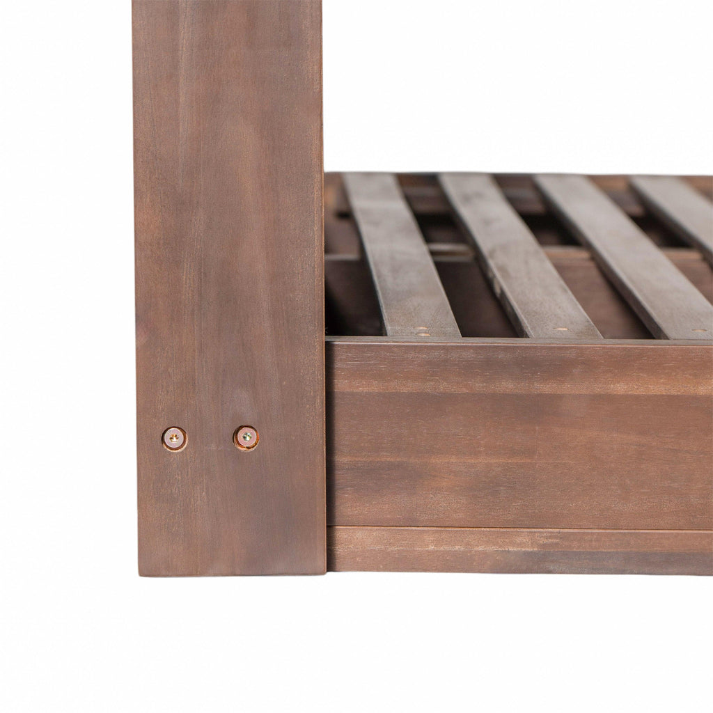 Acacia Wood Porch Swing Daybed Frame for Outdoor Relaxation.