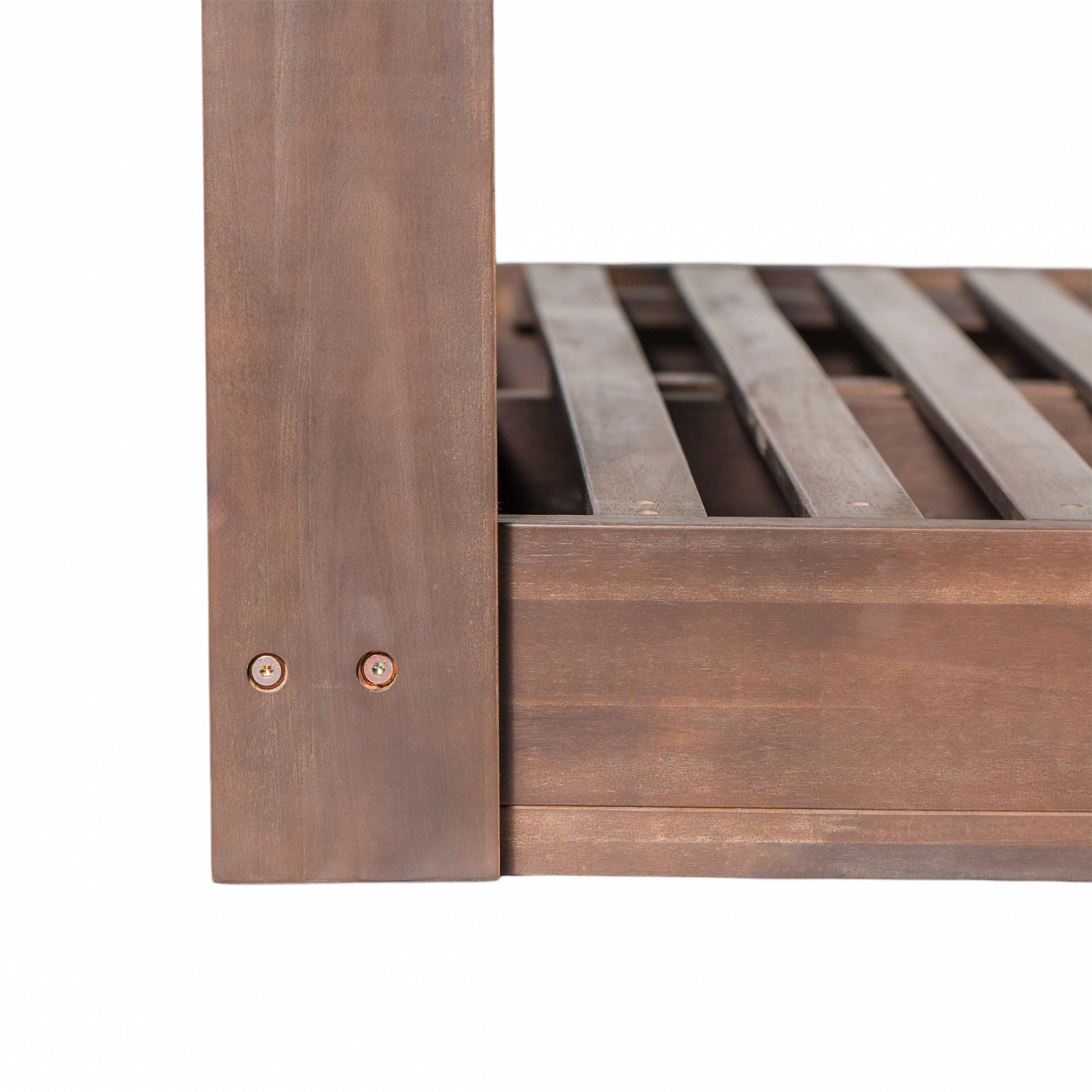 Acacia Wood Porch Swing Daybed Frame for Outdoor Relaxation.