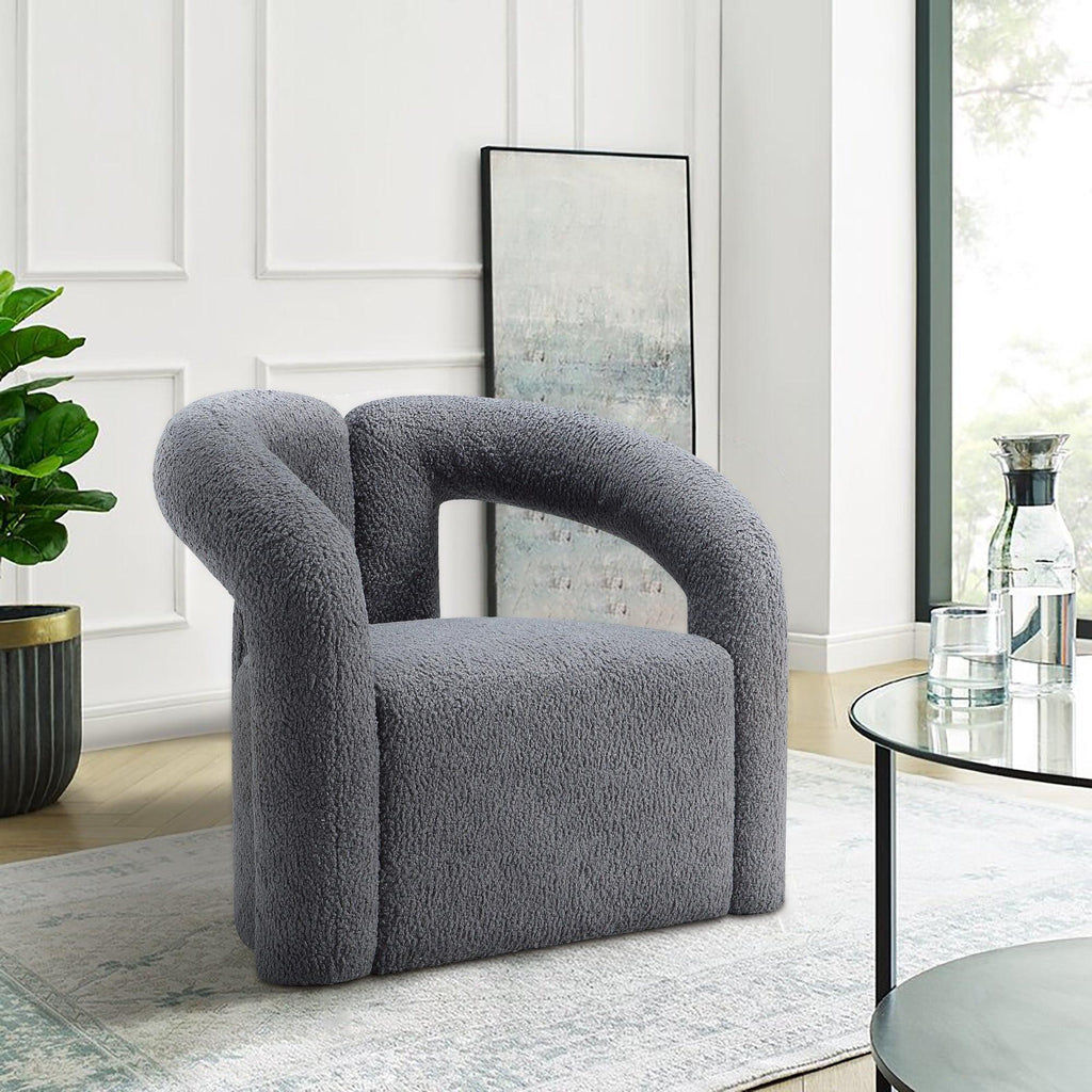 Darian Boucle Lounge Chair in Gray.