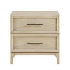 Light Brown Nightstand with 2 Drawers for Bedroom.