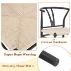 Black Woven Dining Chairs Set with Roman Column Table.