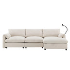 Versatile L-Shaped Sectional Sofa with Storage Ottoman.
