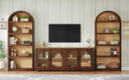 3-Piece Retro TV Stand Set with Bookshelf for TVs.