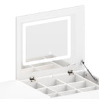 Vanity Desk with Mirror and Lights - Flip-Top Makeup Table.