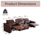 4-Piece Modular Leather Sofa Set with Cup Holders.