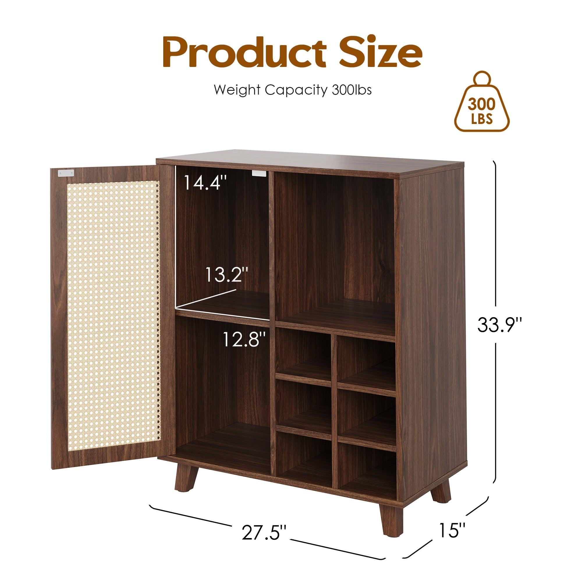 Wine Bar Cabinet with Storage – 34 Inch Sideboard.