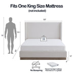 Hosford Minimalist Wingback Bed - King Size Cream Boucle.