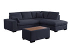 Dark Gray Sectional Sofa with Ottoman.
