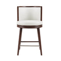 Evalyn White Leatherette Counter Stool  with Beech Wood Legs
