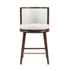 Evalyn White Leatherette Counter Stool  with Beech Wood Legs