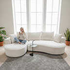 Curved Sectional Couch Set - Modern Minimalist Furniture.