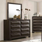 Transitional Dresser with Mirror for Stylish Storage.