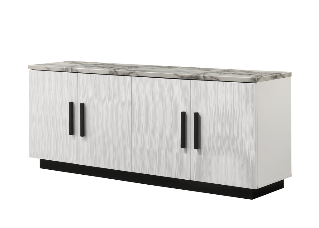 Matilda 63' White Marble Console Table.