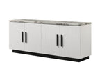 Matilda 63' White Marble Console Table.