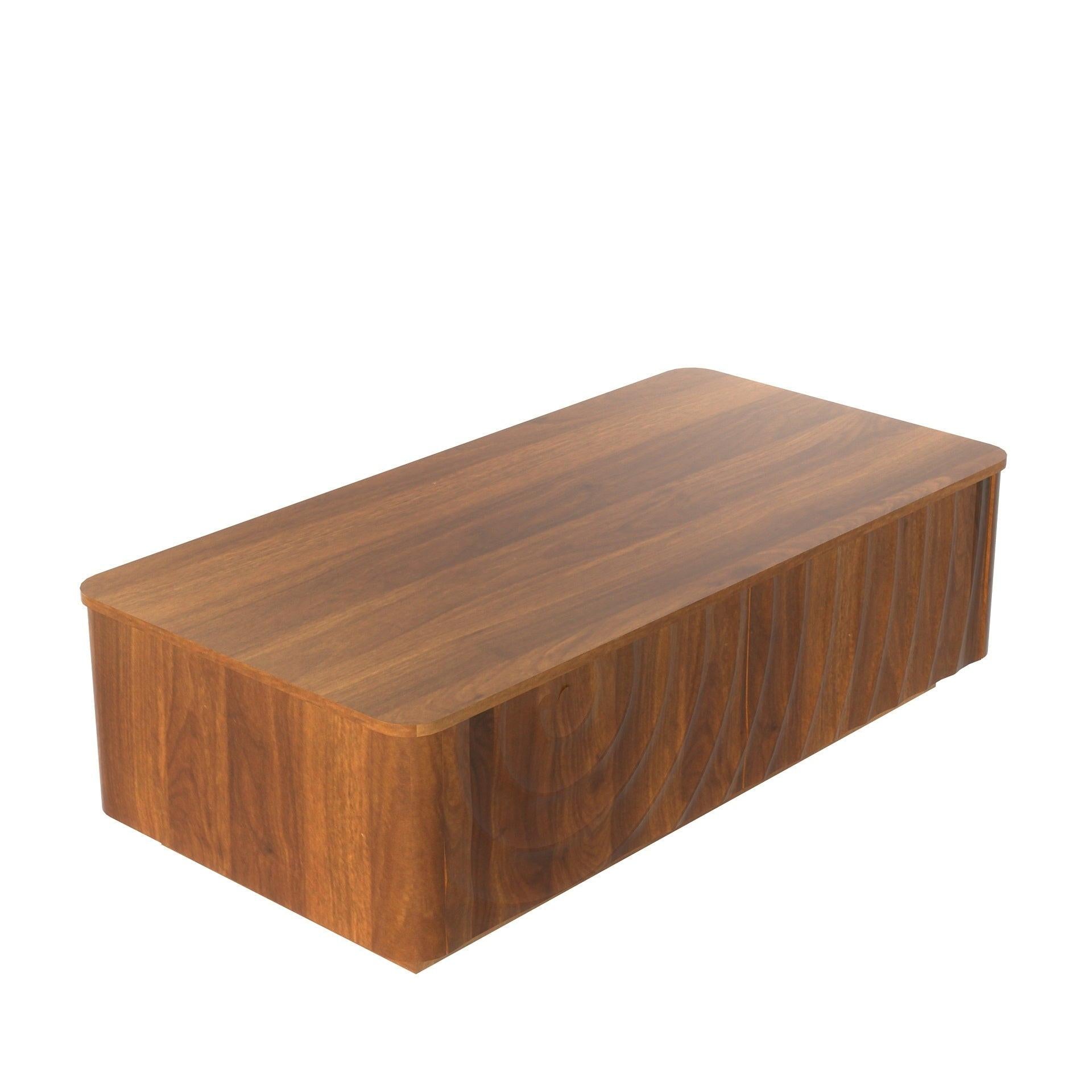 Mid Century Coffee Table with Storage and Unique Design.