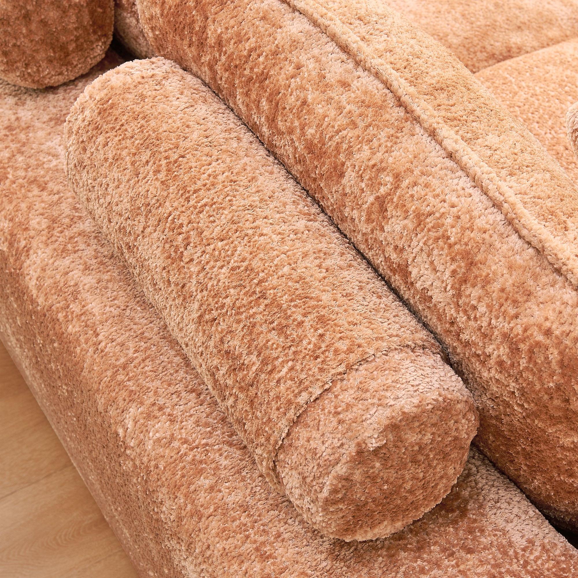 107'' Modern L-shaped Sectional Sofa with Moveable Ottoman.