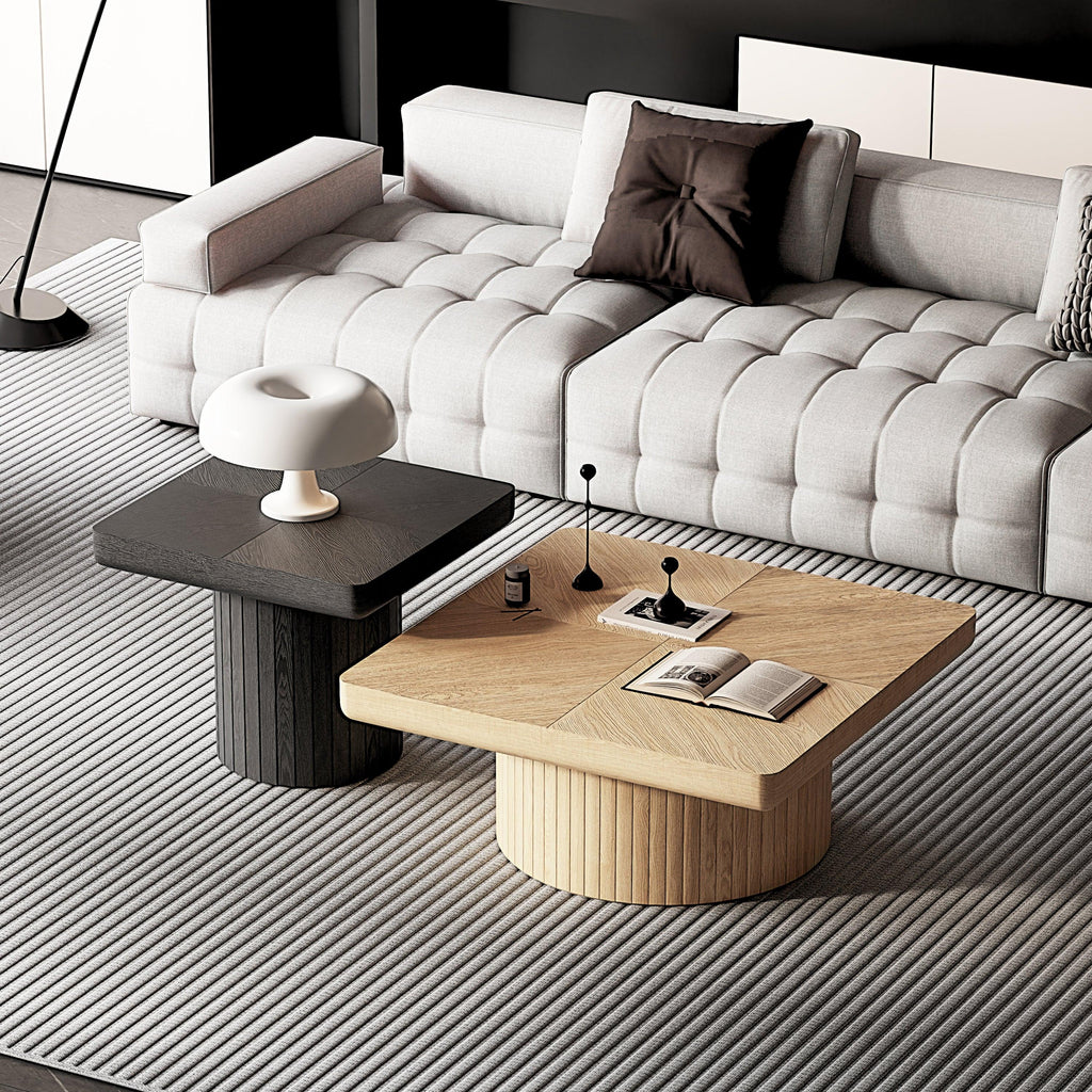 Modern Wood Nesting Coffee Table Set for Living Room.