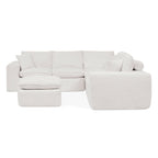 Modern Boucle L-shaped Sectional Sofa with Ottoman.