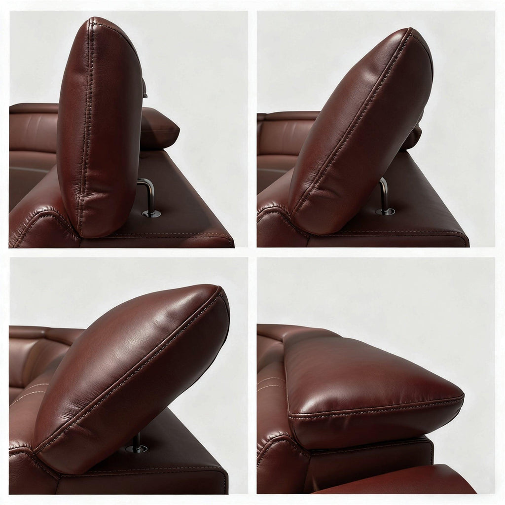 6-Piece Modular Leather Sectional Sofa for Living Room.