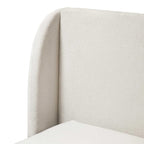 Queen Size Boucle Upholstered Bed with Wingback Headboard.