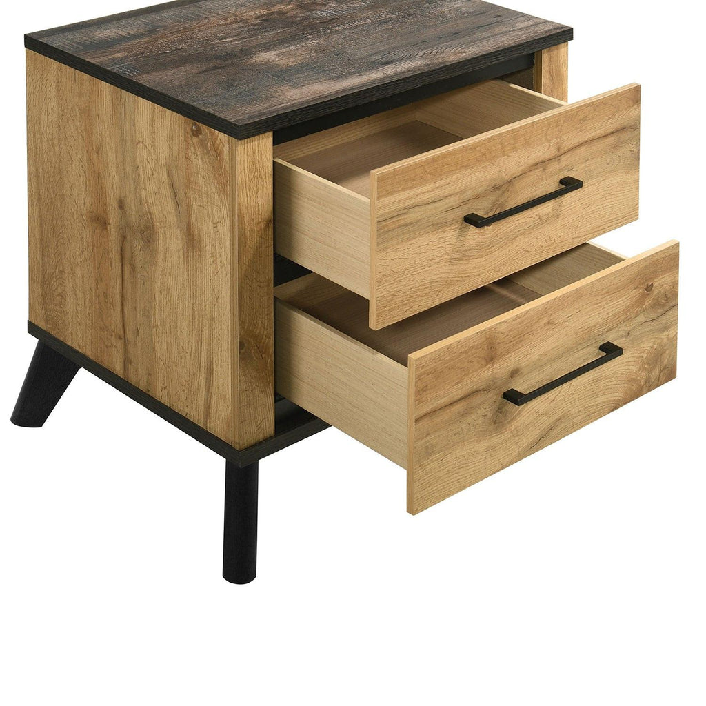 Georgina Natural Pine Mid-Century Queen Bedroom Set.