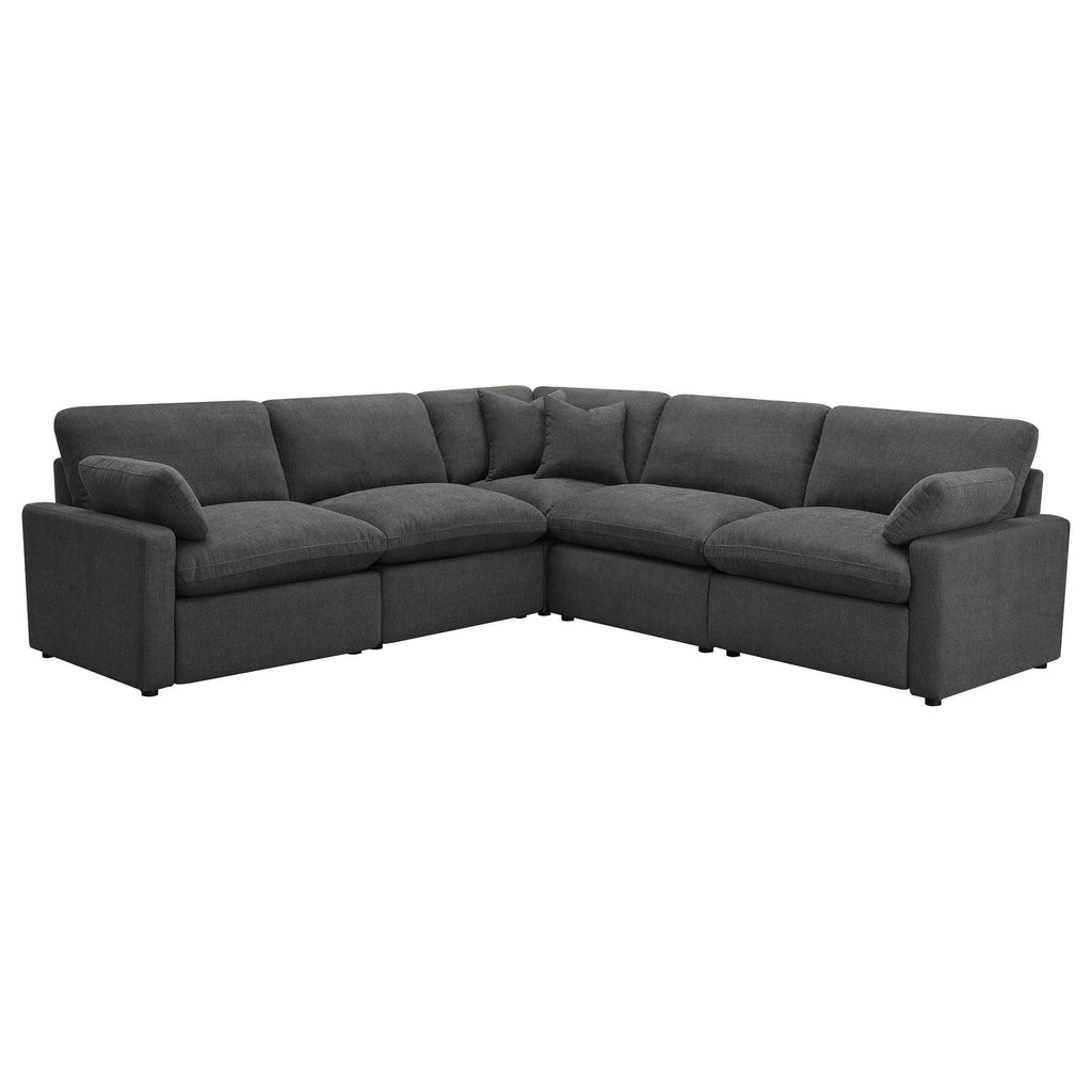 Hollander Dark Grey Modular Power Reclining Sectional.