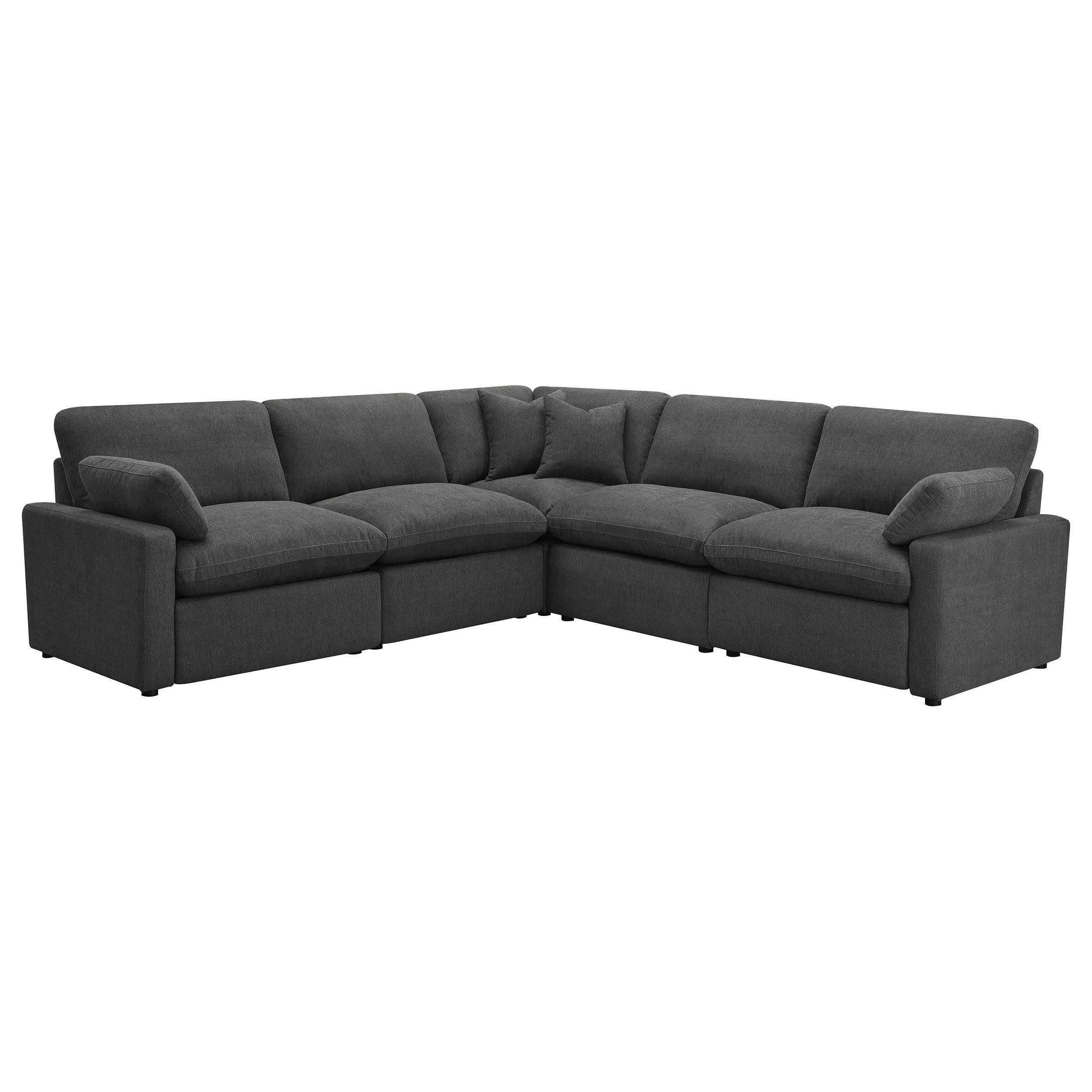 Hollander Dark Grey Modular Power Reclining Sectional.