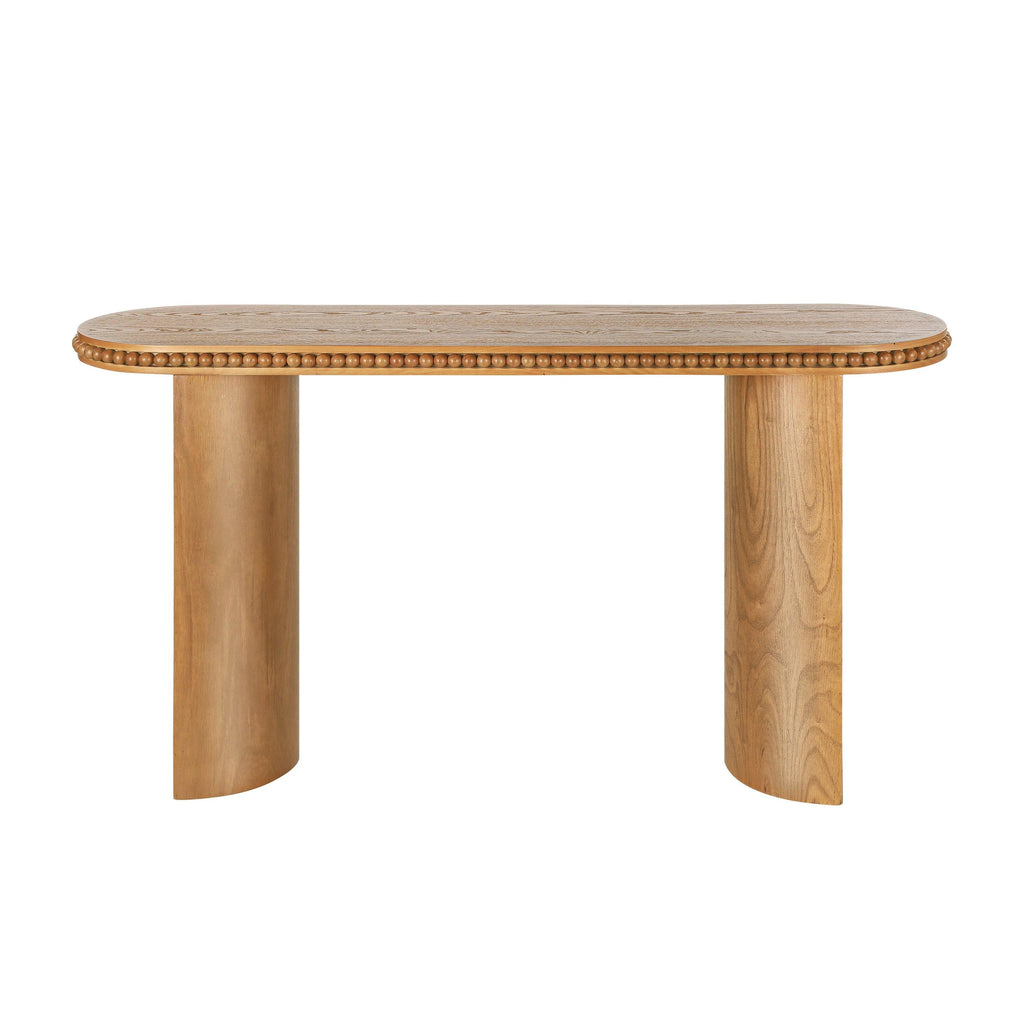 Vintage Beaded Console Table with Reversible Curved Legs.