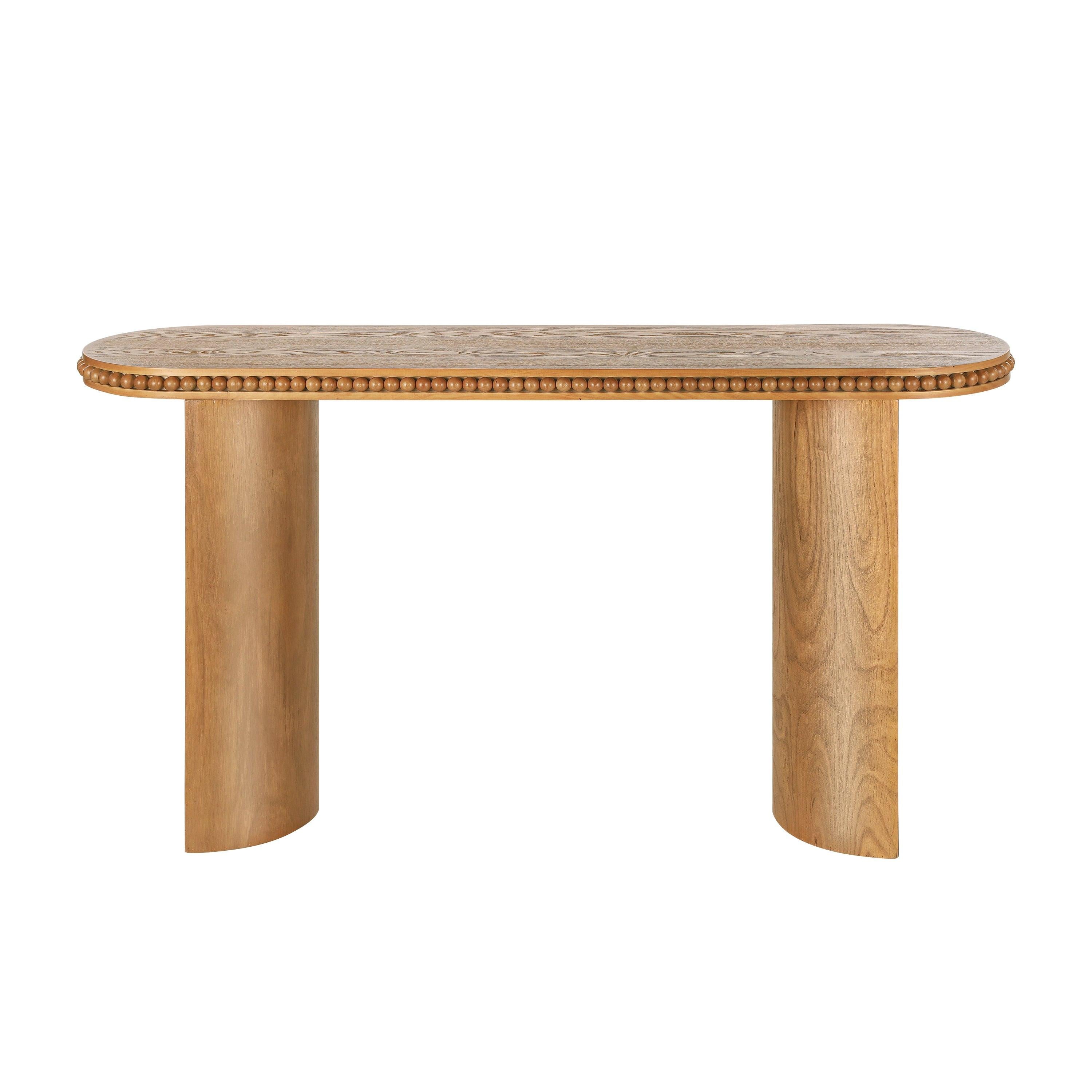 Vintage Beaded Console Table with Reversible Curved Legs.