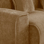 Modular L Shape Sofa: No-Assembly, Velvet Brown 4-Seater.
