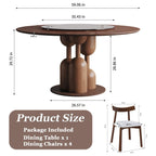 Wabi-Sabi Oak Round Table Set with 4 Chairs & Lazy Susan.