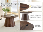 Walnut Wood Coffee Table with 23.6-Inch Diameter.