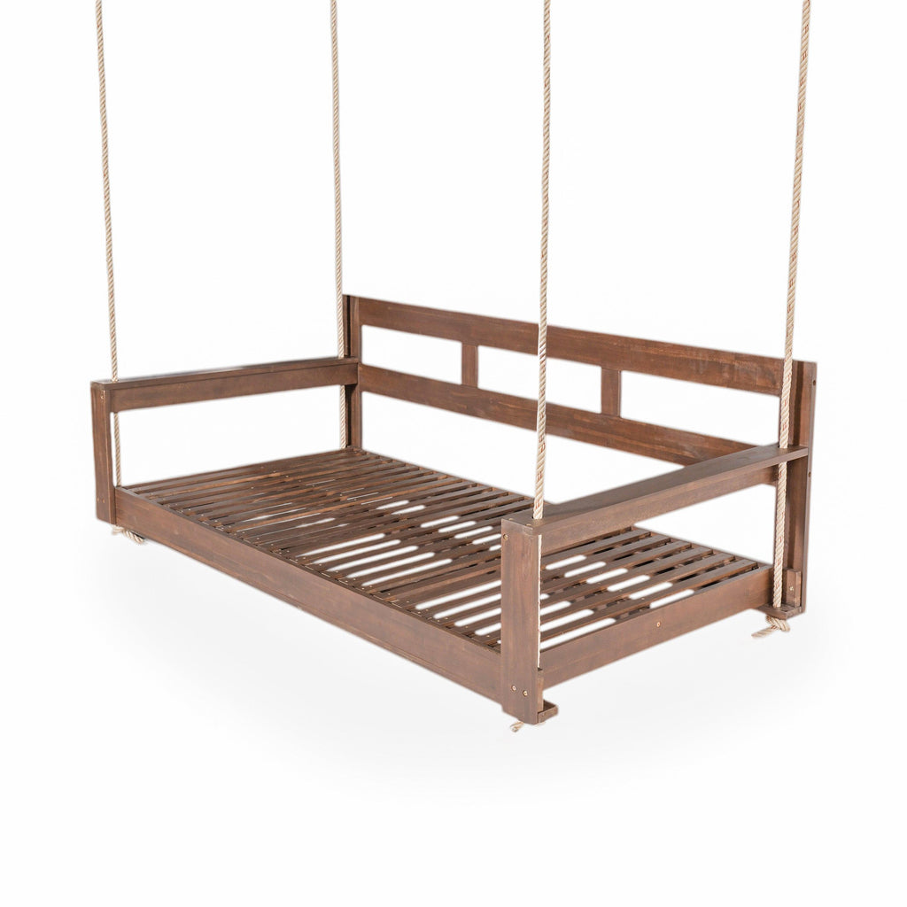 Acacia Wood Porch Swing Daybed Frame for Outdoor Relaxation.