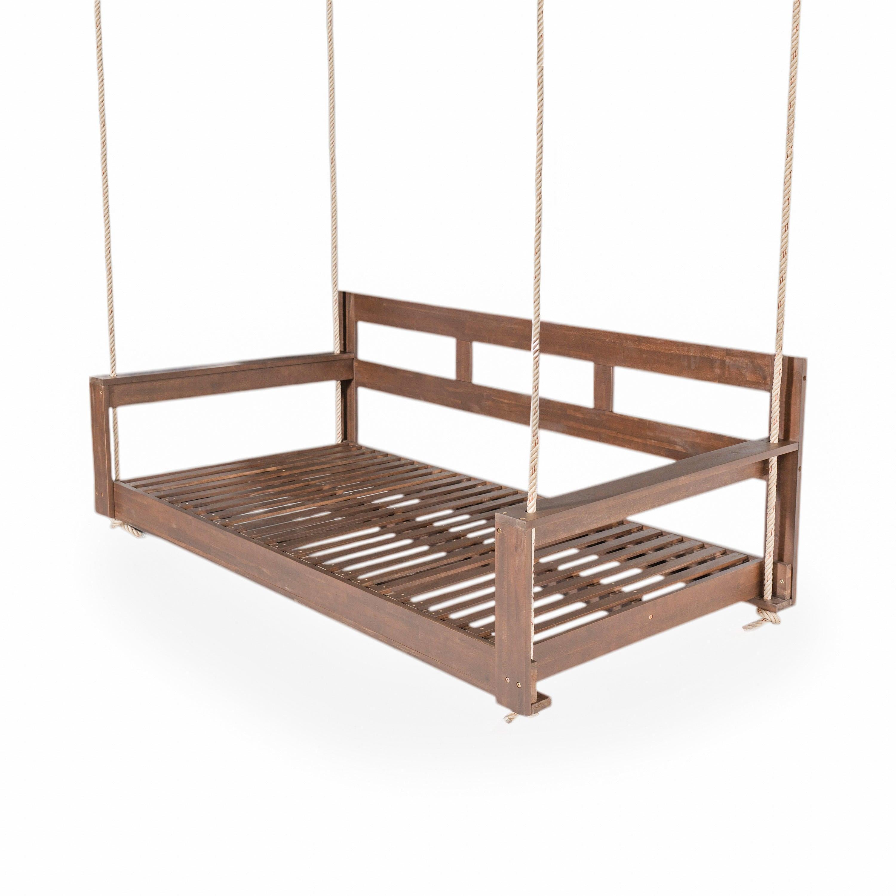 Acacia Wood Porch Swing Daybed Frame for Outdoor Relaxation.