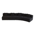 Chenille Curved Sectional Sofa with 4 Pillows.