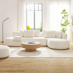 Oversized L-Shape Sectional Sofa with Right Chaise in Beige.