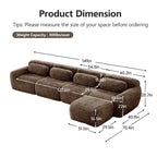 Modular Plush Fabric Sectional Sofa - No Assembly.