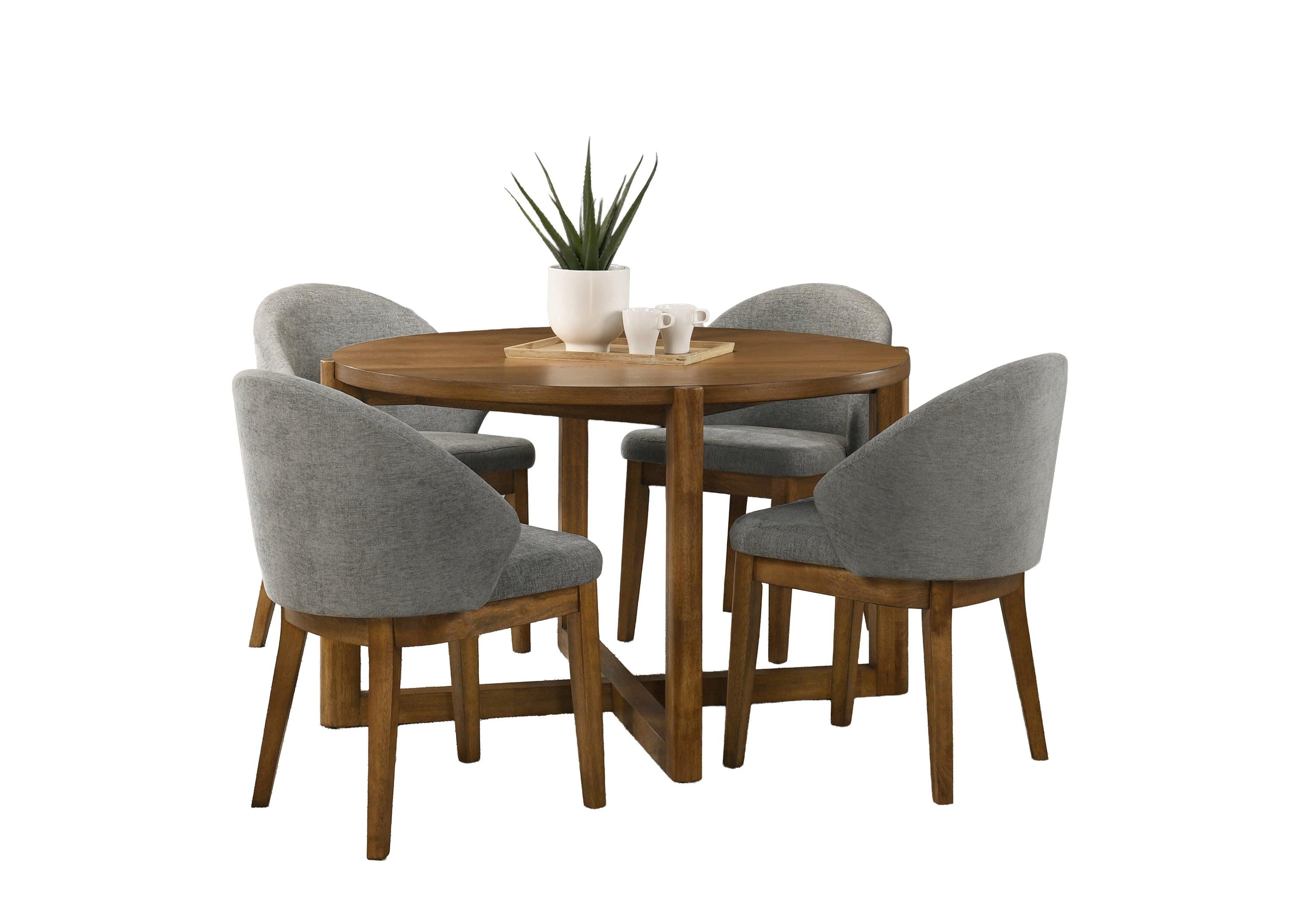 Andrew 5-Piece Round Dining Set - Mid-Century Modern Design.