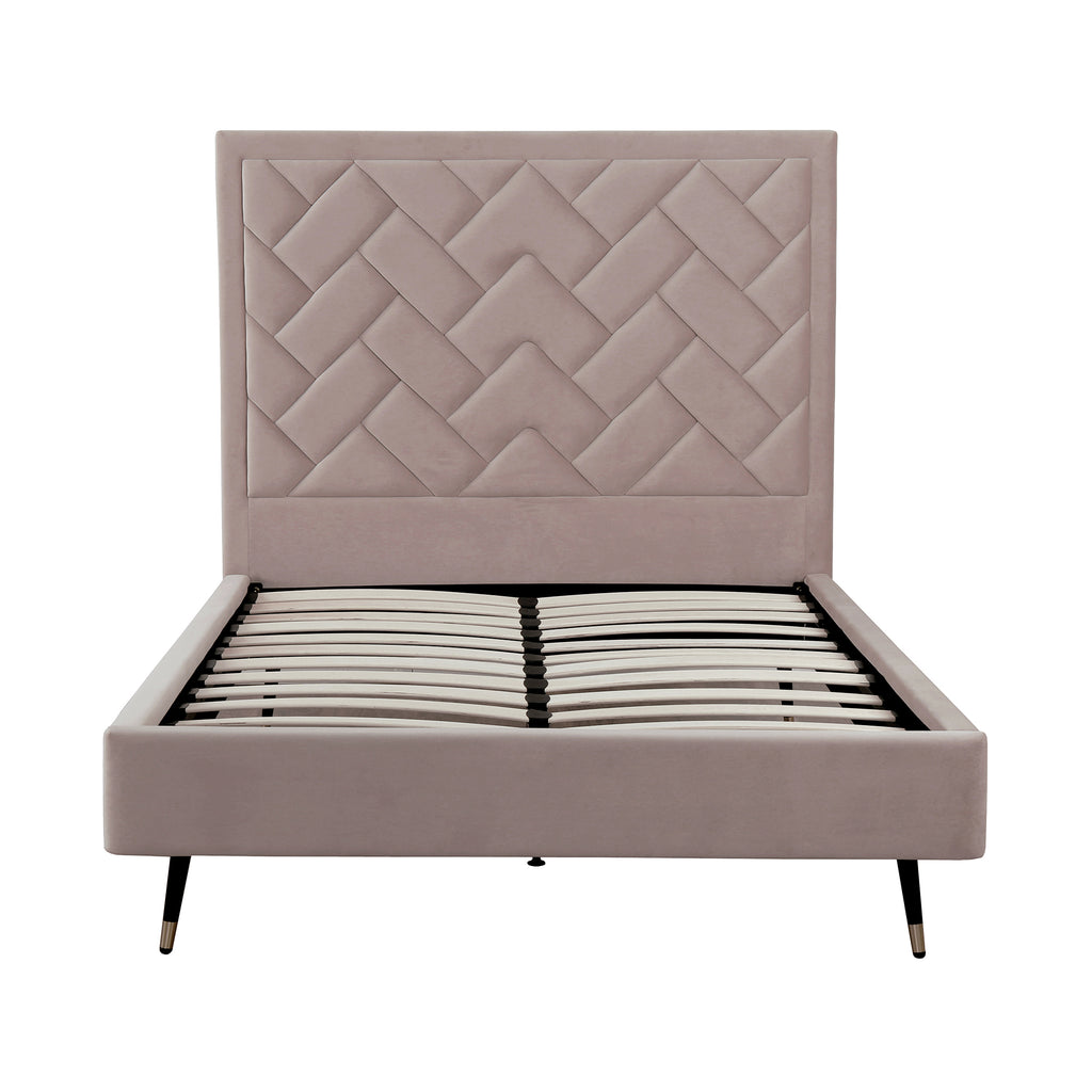Crosby Upholstered Velvet Full Bed in Blush