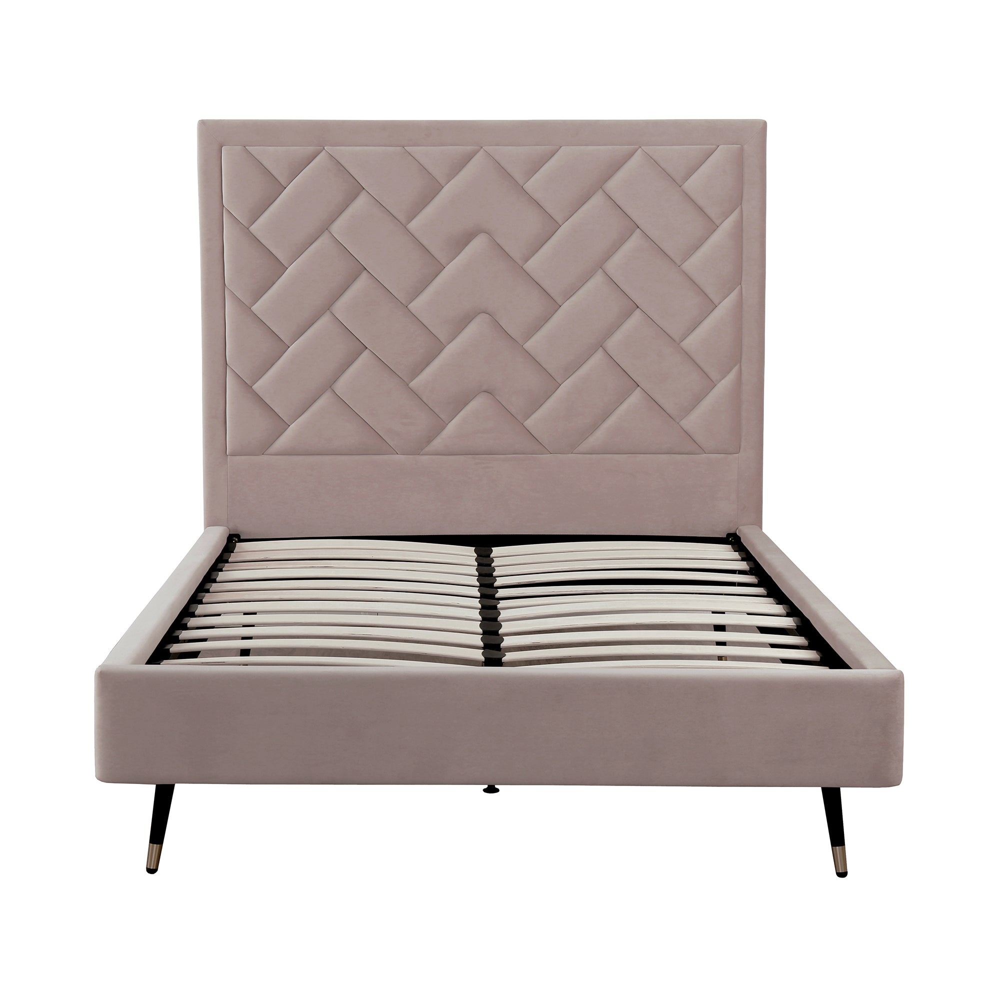 Crosby Upholstered Velvet Full Bed in Blush
