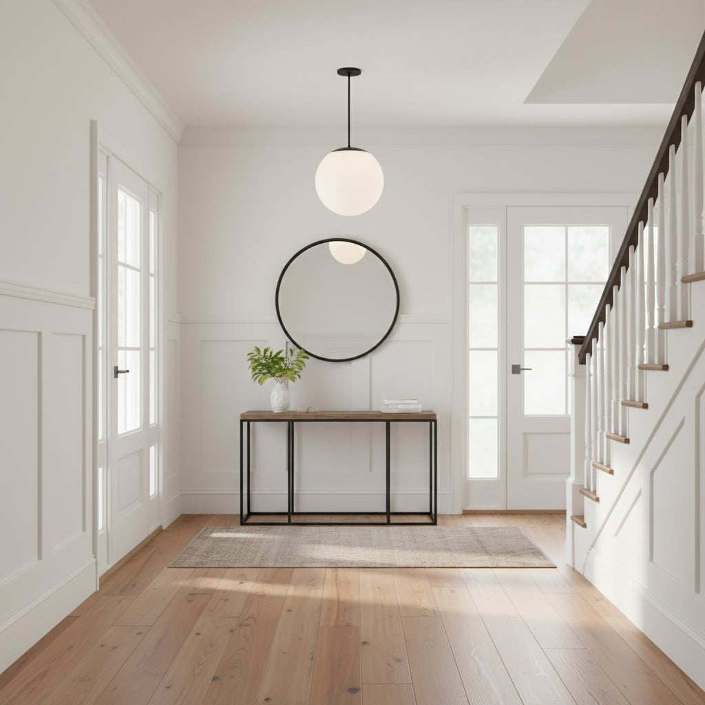 10 inch Diameter Etched White Glass Globe Integrated LED Pendant Pendant Lights