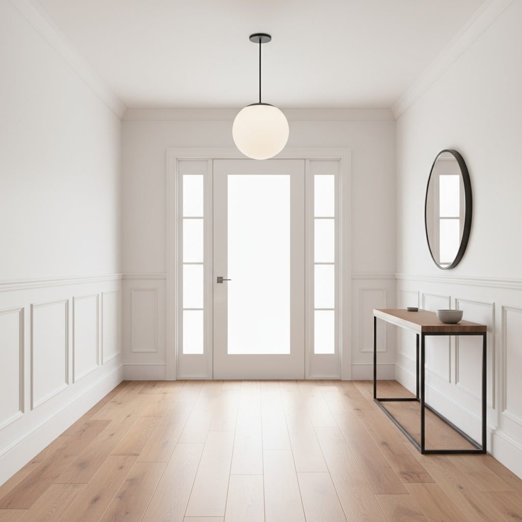 10 inch Diameter Etched White Glass Globe Integrated LED Pendant Pendant Lights