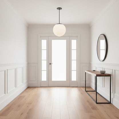 10 inch Diameter Etched White Glass Globe Integrated LED Pendant Pendant Lights