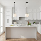 10 inch Diameter Etched White Glass Globe Integrated LED Pendant Pendant Lights