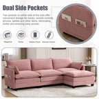 Oversized Modular Sectional Sofa with Movable Ottoman.
