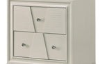 White Contemporary Nightstand with Textured Panels.